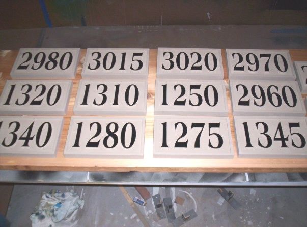 T29217- Carved   High-Density-Urethane (HDU) Room Number Plaques with Raised  Numbers