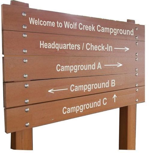 G16166 - Large Engraved HDPR Plastc Wood Directional Sign and Posts