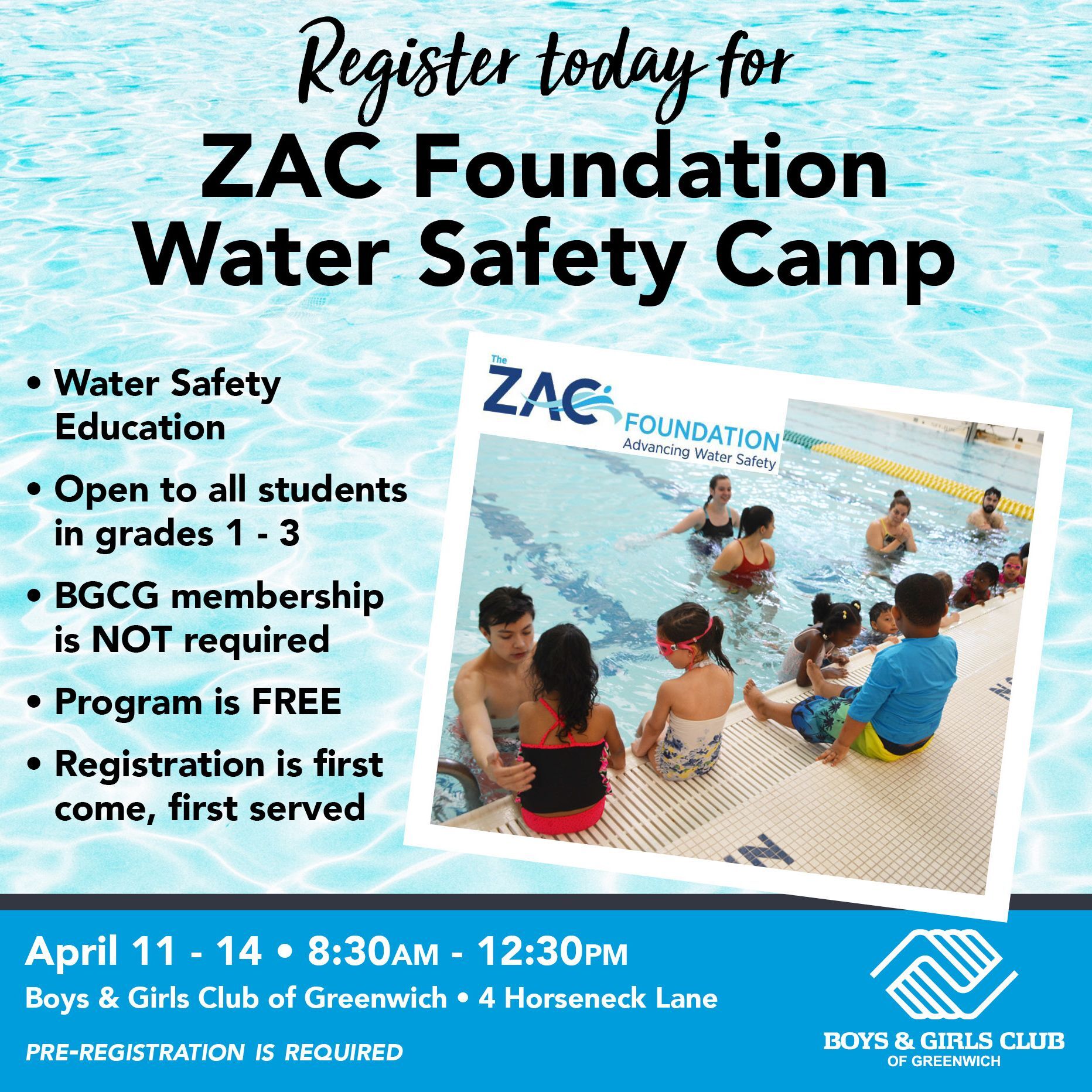 Registration is Open for ZAC Water Safety Camp