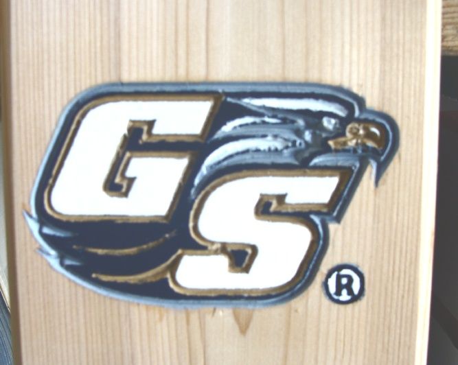 SA28606 - Painted Carved 3-D Logo on Cedar