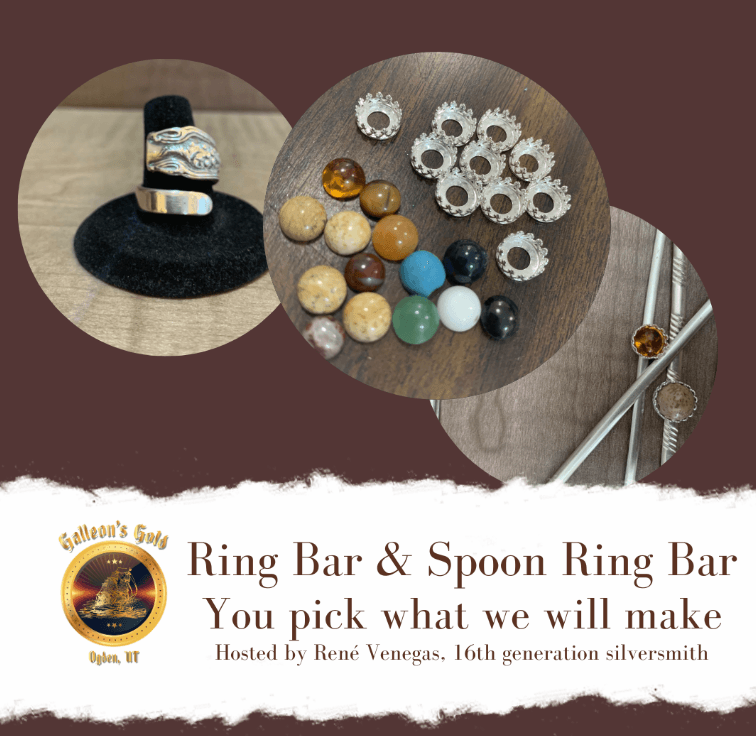 Drop In Ring Bar & Design Your Own Sterling Silver Ring OR Silver Spoon ring, Fri March 6, 6:00pm — 9pm (With Rene Venegas at his desk, prices vary)