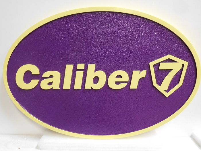 SA28819 - Carved and Sandblasted Sign for the "Caliber" Business, 2.5-D Artist-Painted