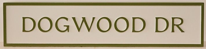 H17097 - Carved and Sandblasted High-Density-Urethane (HDU) Name Street Sign "Dogwood Drive"