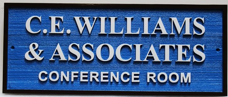 C12107 - Carved  Cedar Wood  Sign for a Conference Room for C.E. Williams & Associates