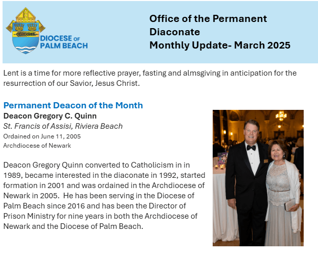 Deacon Gregory Quinn - Deacon of the Month