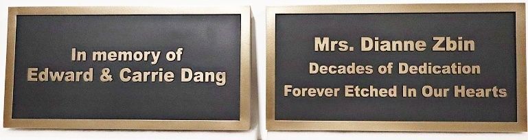 GC16557 - Carved and Sandblasted "In Memory of" Wall Plaques