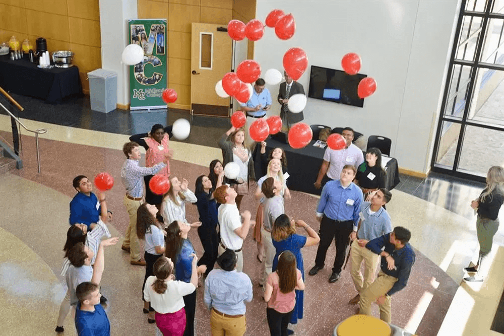High school students participating in Midland Young Leaders Challenge with General Tommy Franks