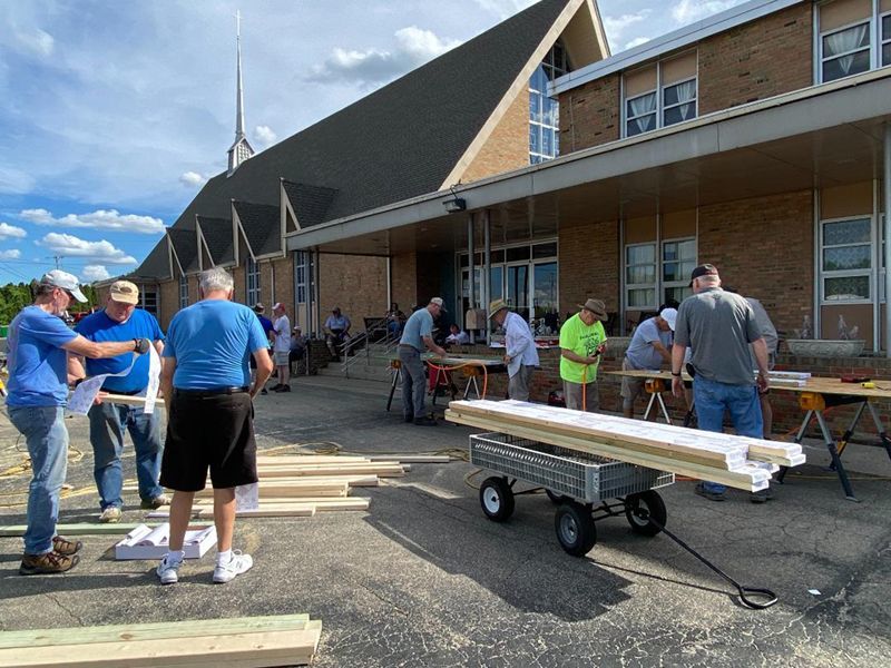 Concord United Methodist Church built the walls for Habitat for Humanity of Greater Dayton's new Faith Build located in Springfield, OH.