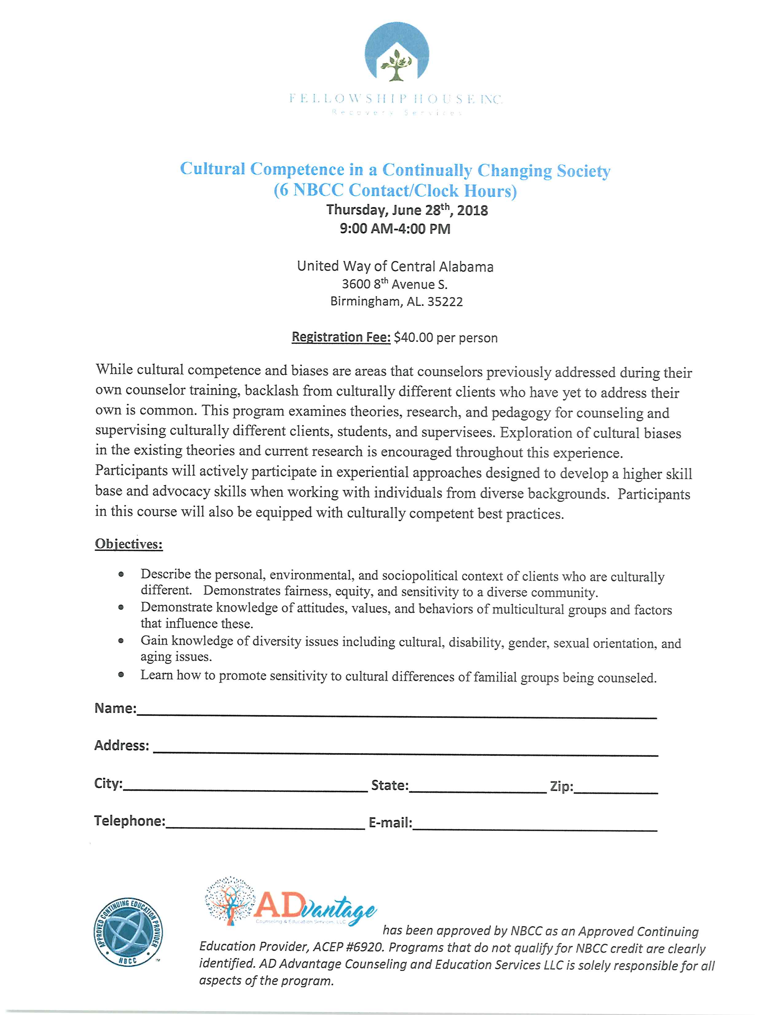Cultural Competence in a Continually Changing Society (6 NBCC Contact/Clock Hours)