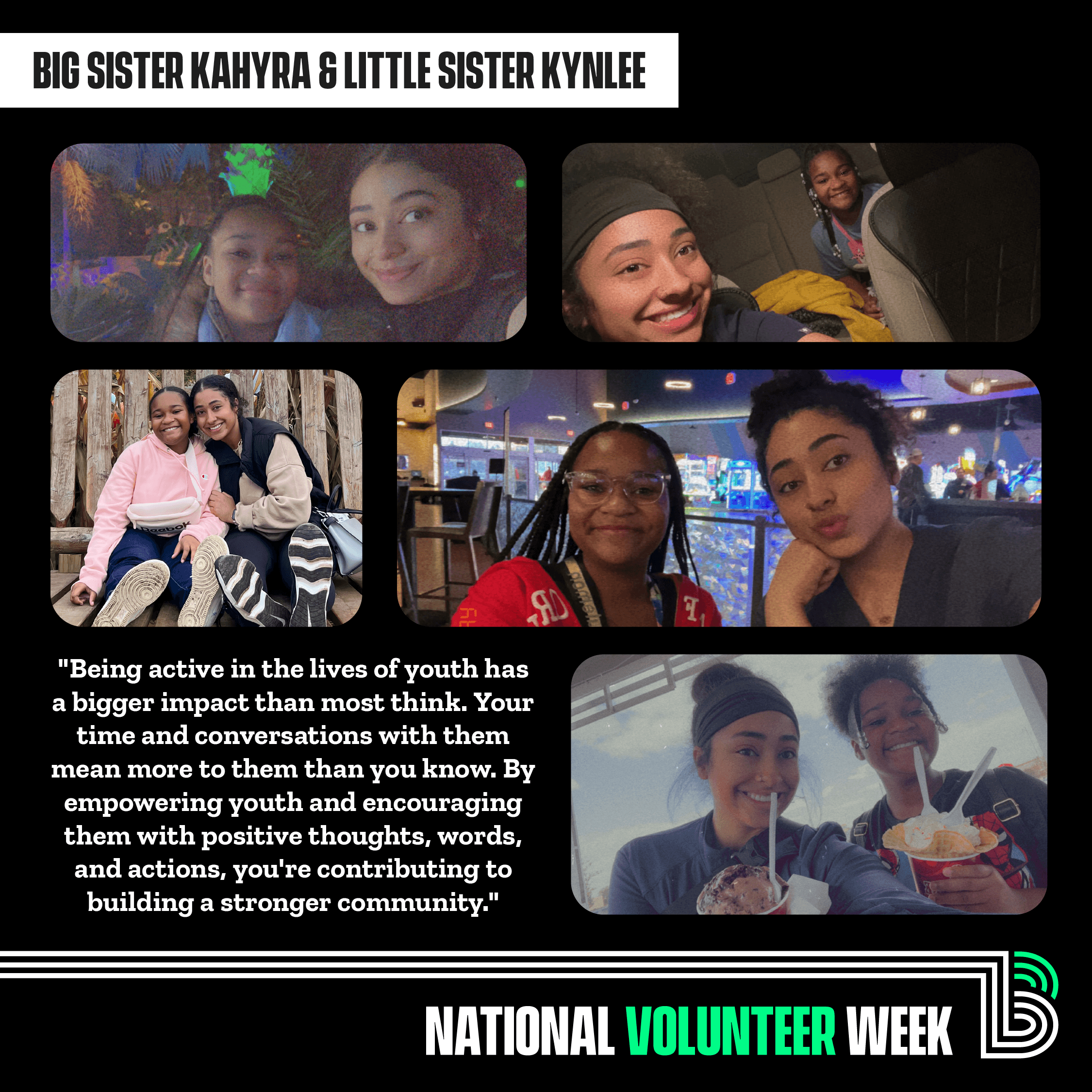 National Volunteer Week Spotlight: Big Sister Kahyra and Little Sister Kynlee
