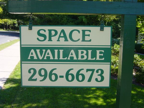 Real Estate "Space Available" Hanging Sign on Yard Arm Post,  2 ft  x 3 ft