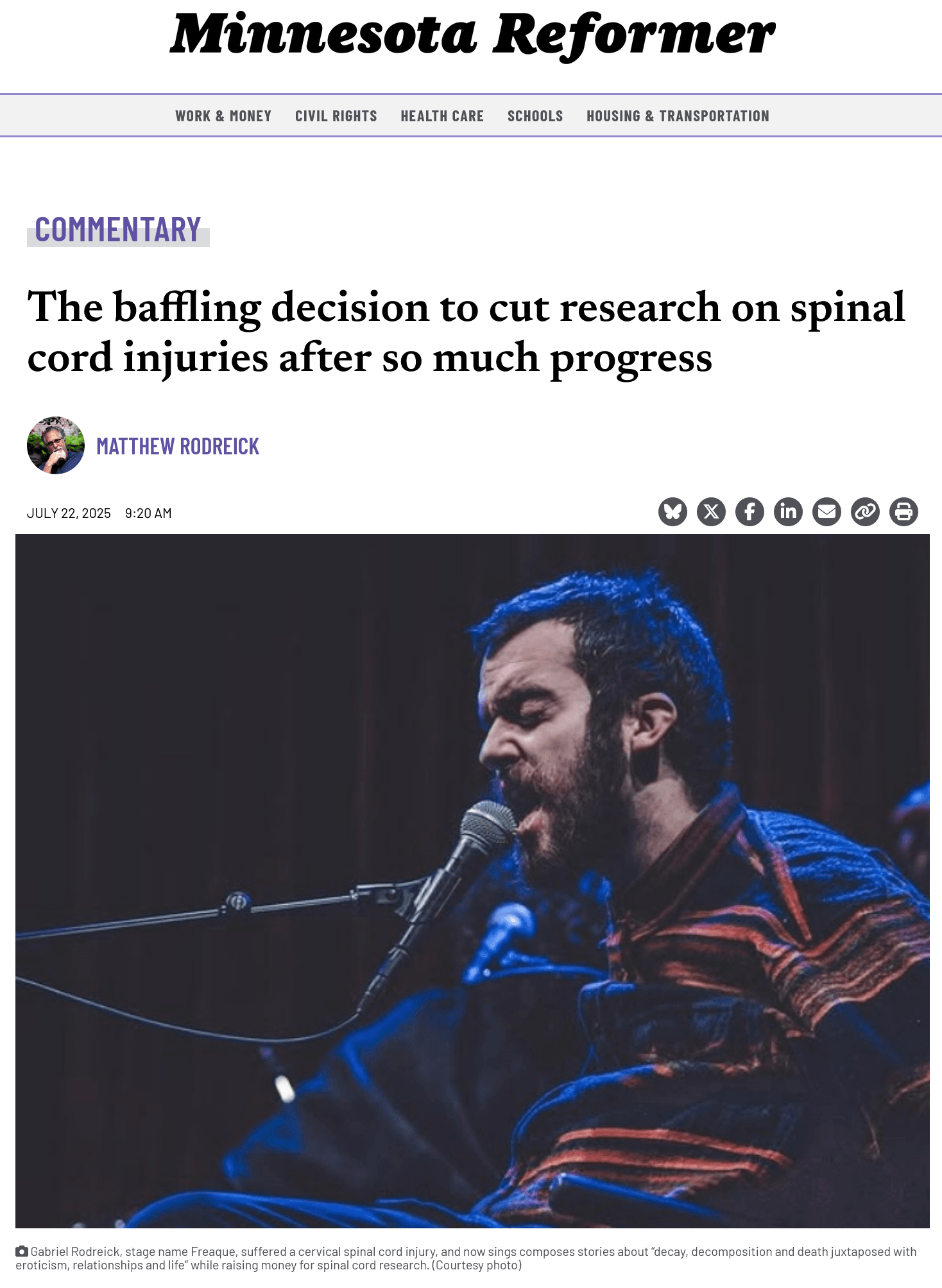 The Baffling Decision to Cut Research on Spinal Cord Injuries After So Much Progress