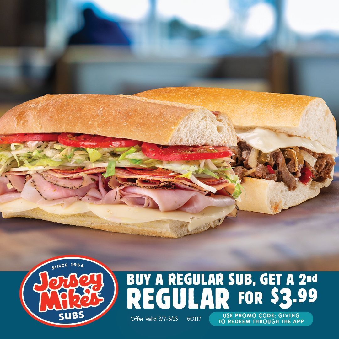 Jersey Mike's Month of Giving Customer Appreciation Coupon