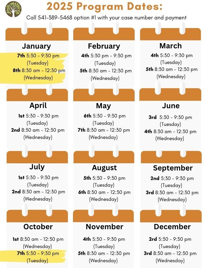 2025 Program Dates