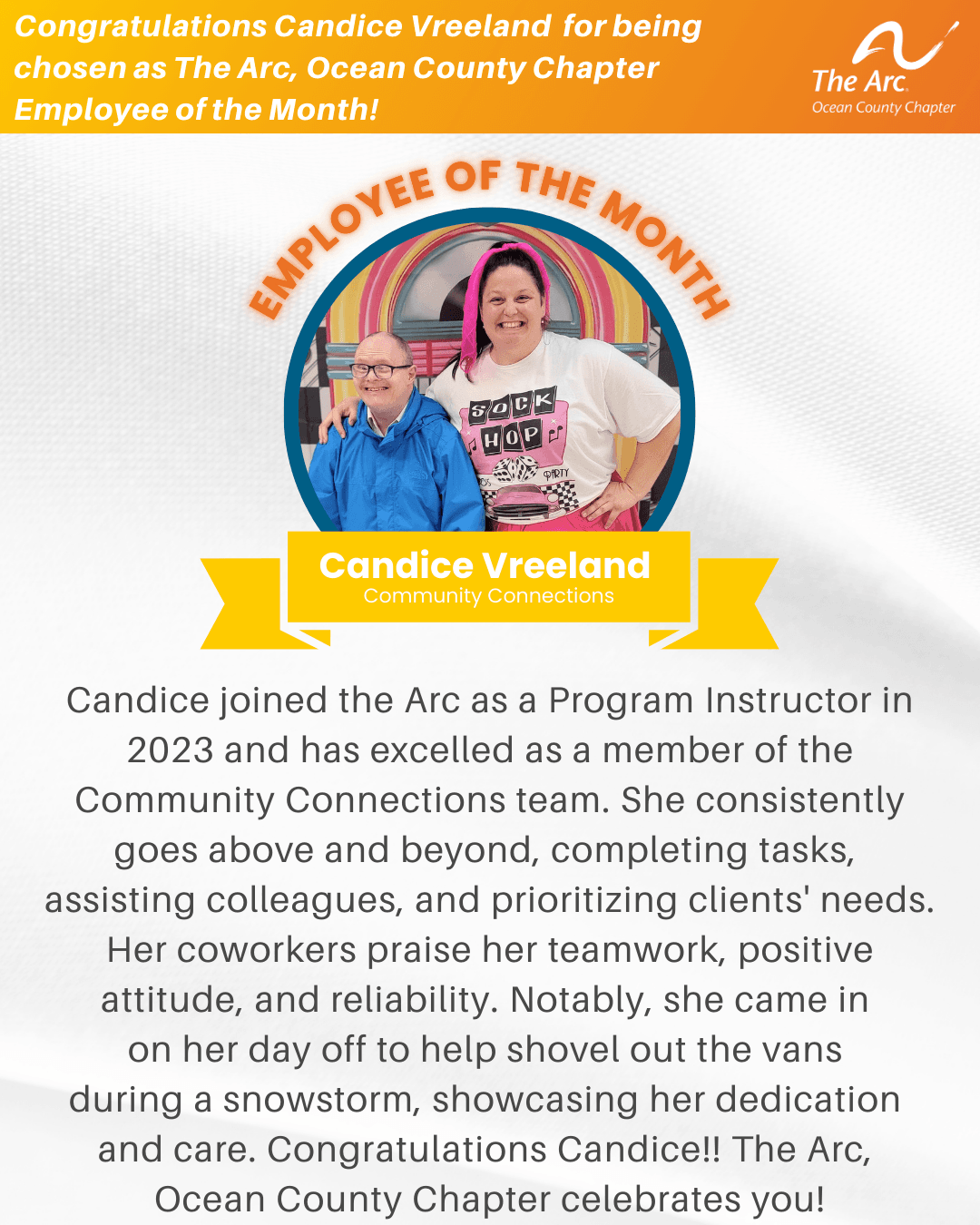 Candice Employee of the Month 