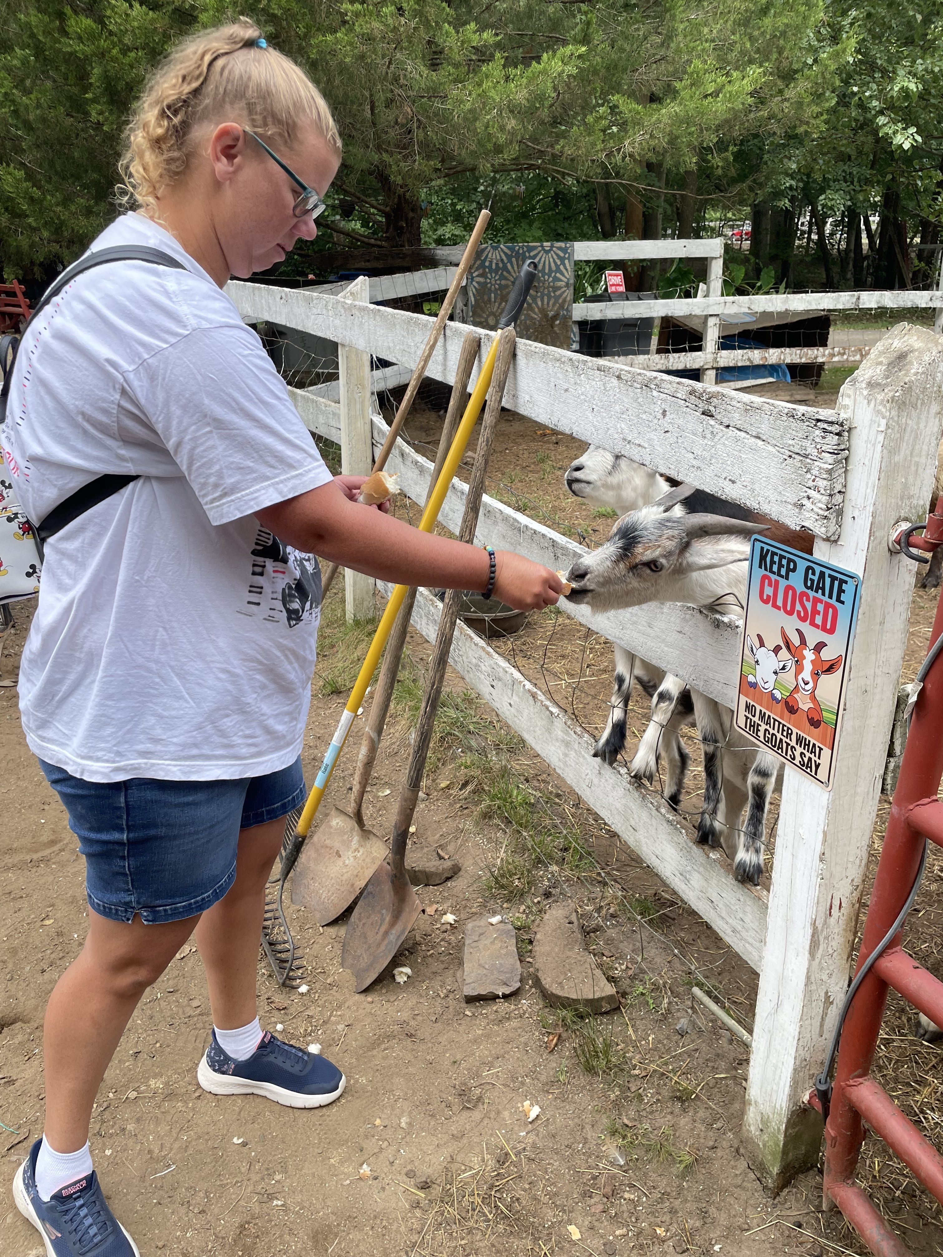 Participant volunteering at a farm