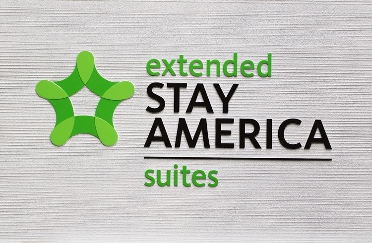 T29174 Carved 2.5-D Raised Relief and Sandblasted Wood Grain HDU Sign for the Extended Stay America Suites