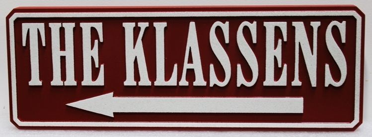 I18850A - Carved  HDU Property Name Directional Sign "The Klassens" 