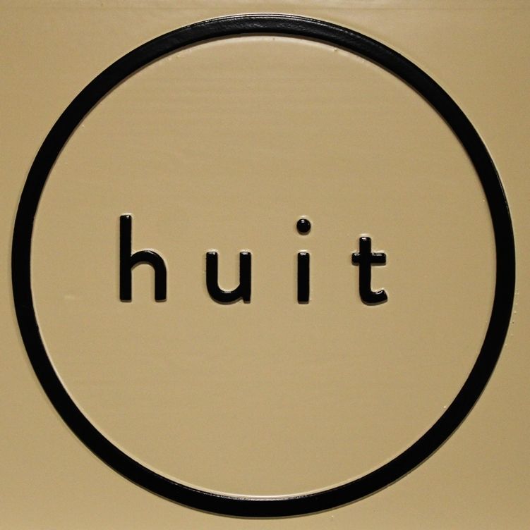 SA28857 - Carved Raised Relief HDU Sign for the "huit" Company