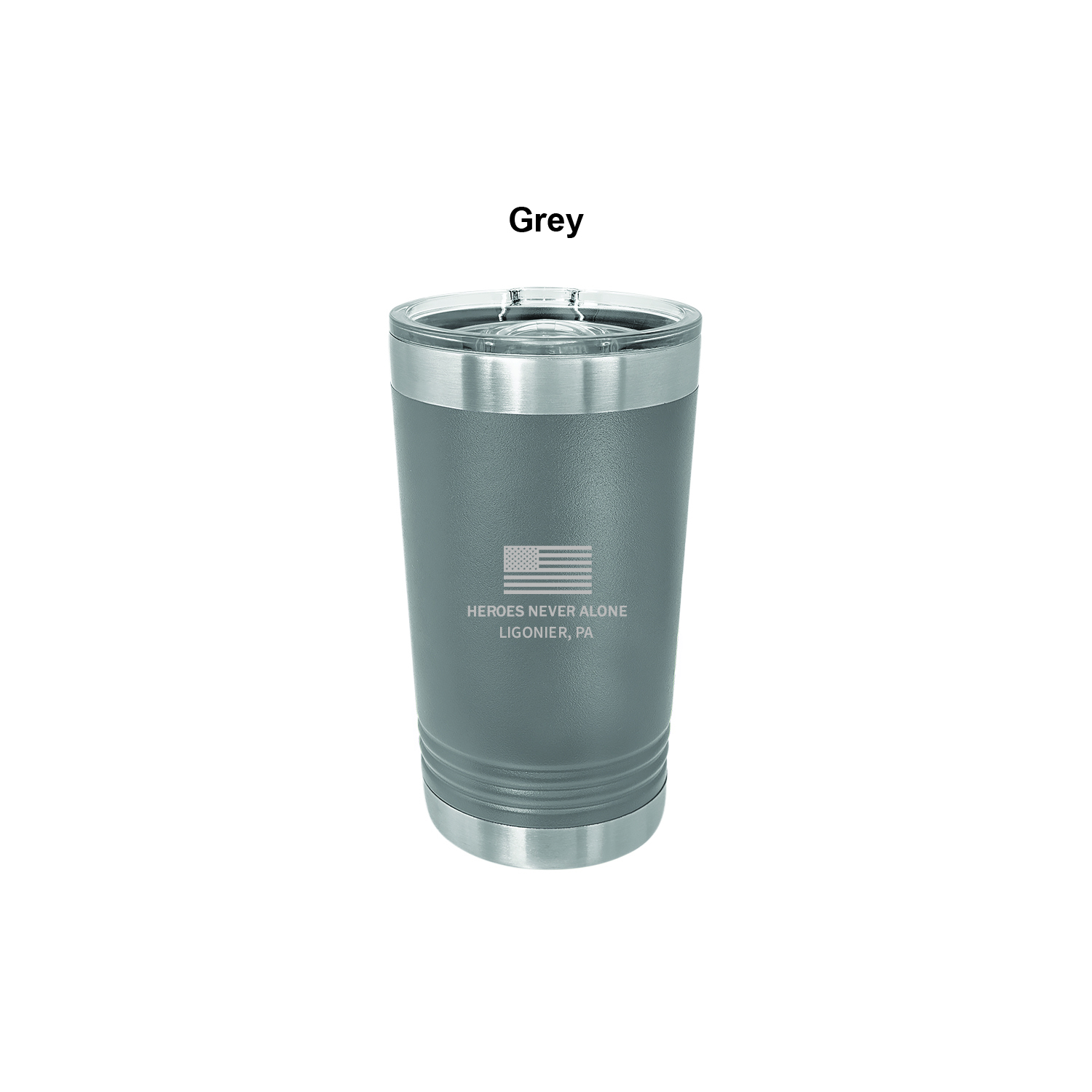 Grey 16 oz. Polar Camel Pint with Slider Lid