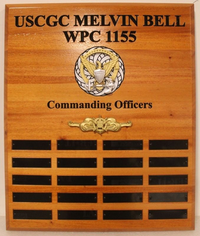 NP-2616 - USCGC Melvin Bell WPC 1155 Commanding Officers Recognition Plaque