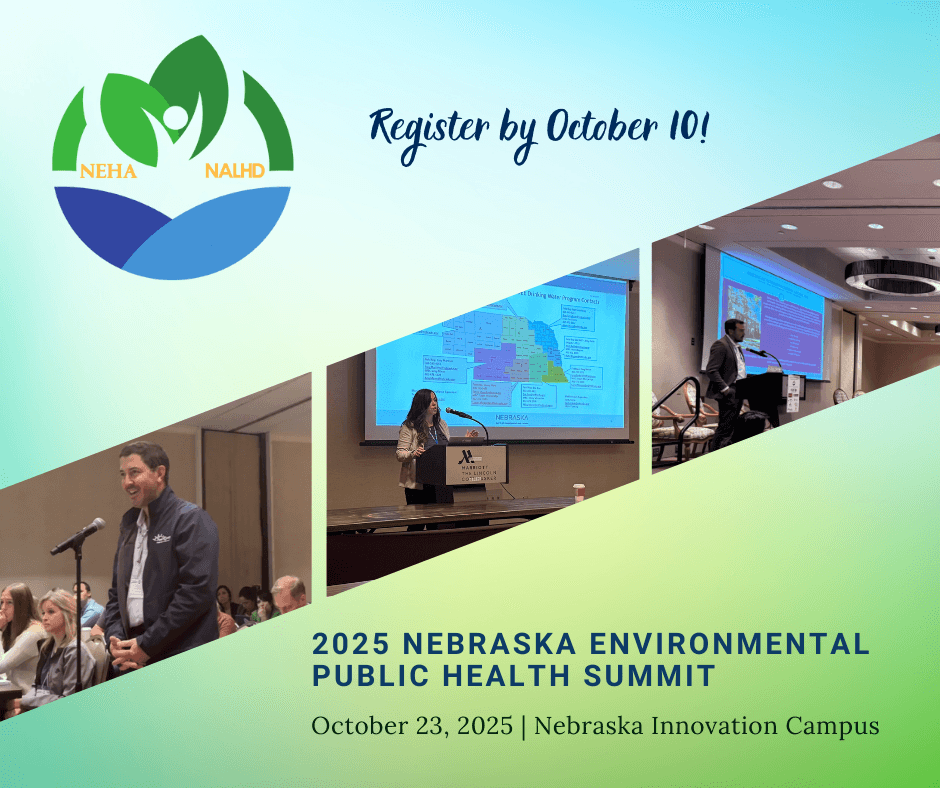 Decorative graphic for Nebraska Environmental Health Summit on October 24, 2024