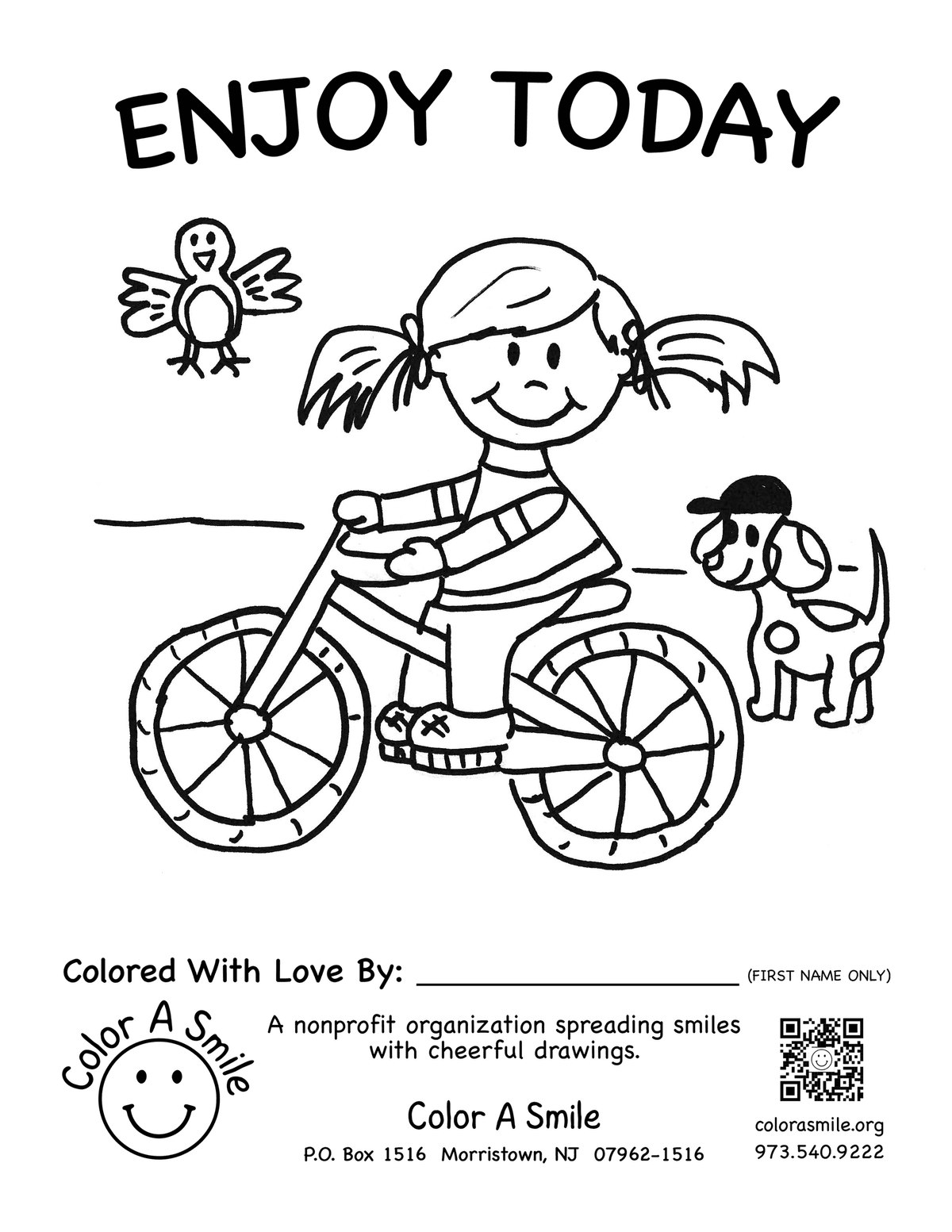 Download fun coloring pages to volunteer color a smile