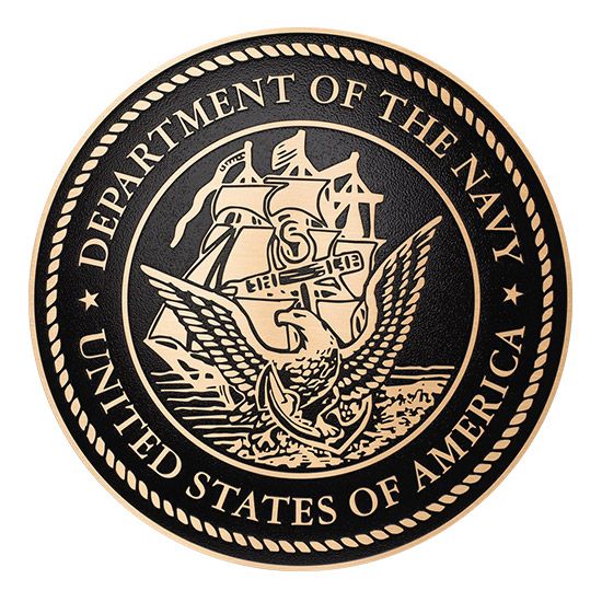 M7060 - Cast Bronze Plaque of the Seal  of  US Navy, 2.5-D