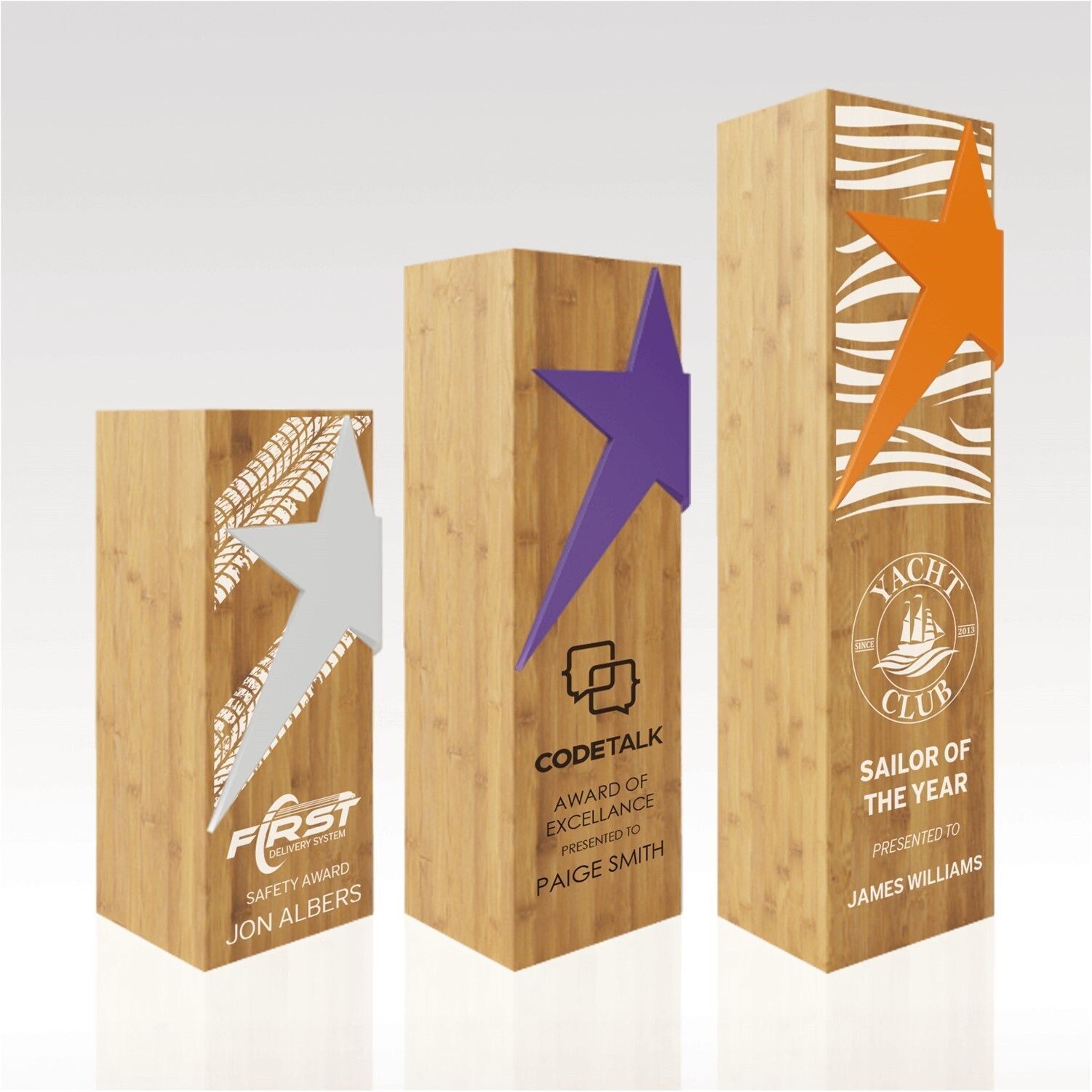 Square Bamboo Award 11" Star