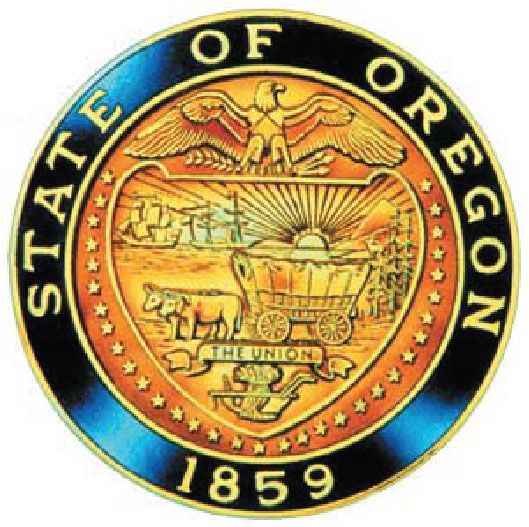 W32420 - Carved 3-D Brass-Coated Seal of the State of Oregon Wall Plaque