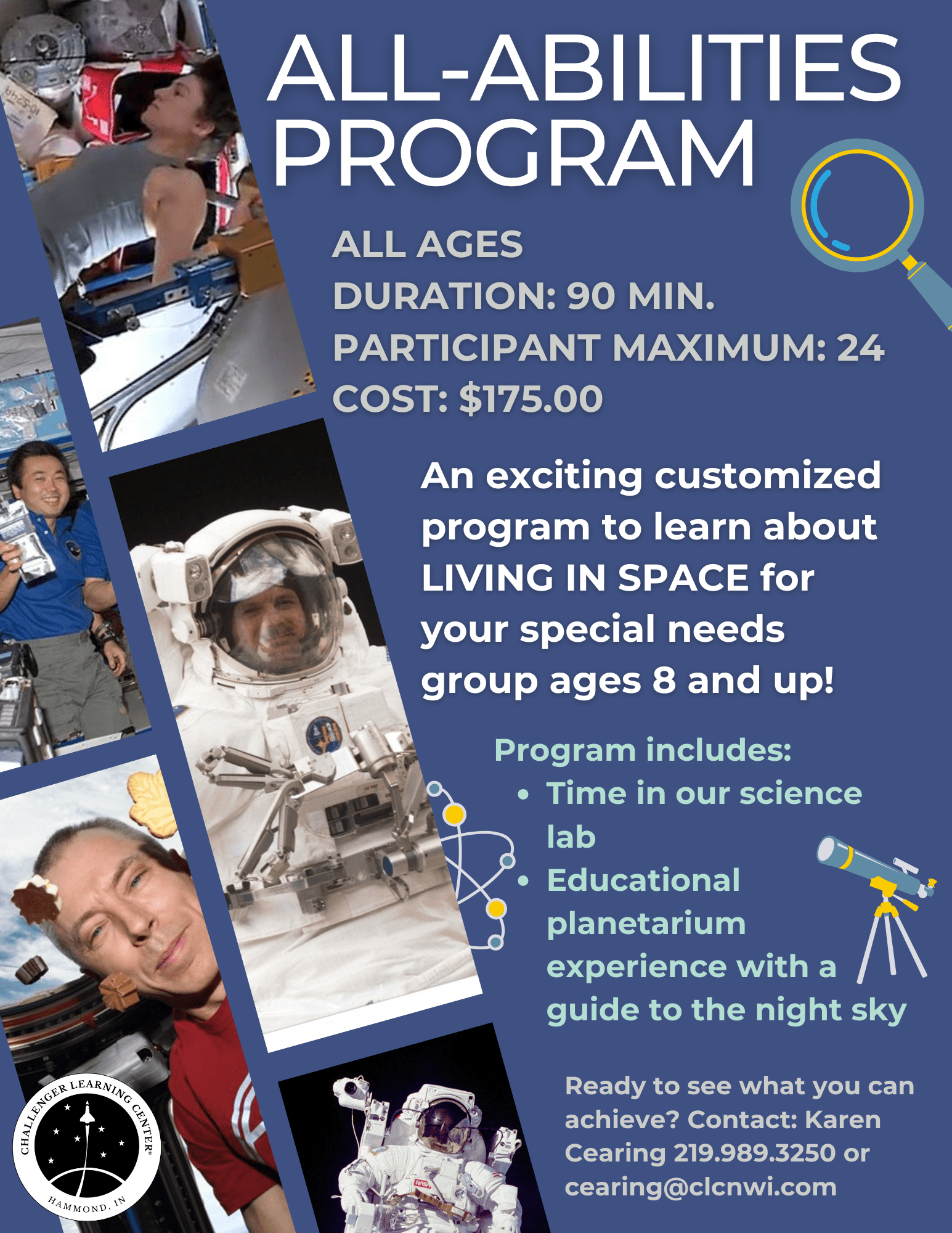 Flier for All-Abilities Lab that describes customizable lab program for special needs organizations and groups