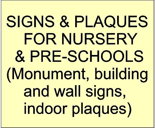 Signs and Plaques for Nursery and Pre-schools