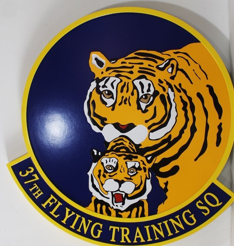 LP-5202 - Carved 2.5-D Multi-Level Plaque of the Crest of the 37th Flying Training Squadron 