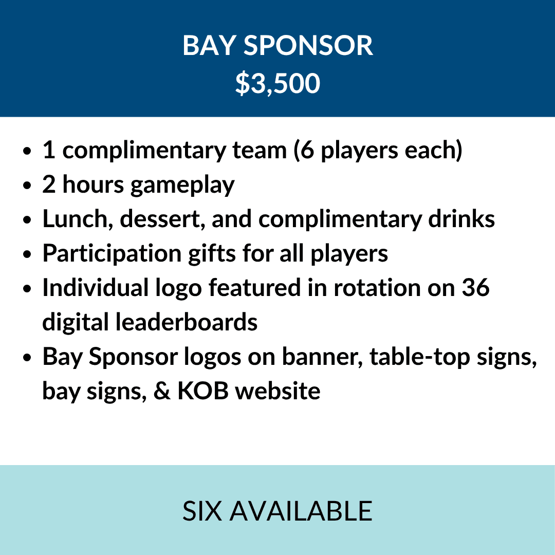  $3,500 Bay Sponsor (6 Available)
