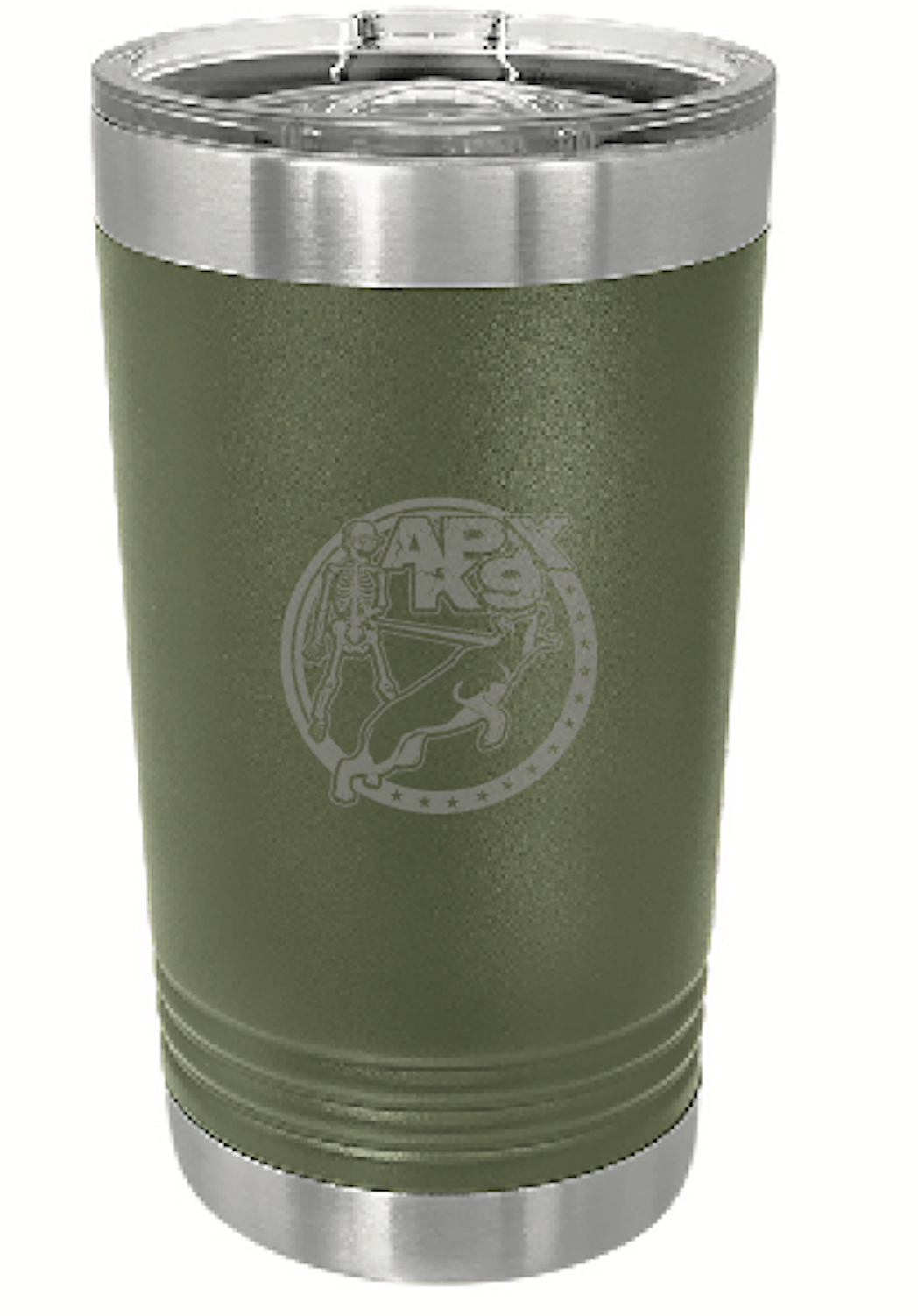 Military Green 16 oz. Polar Camel Pint with Slider Lid