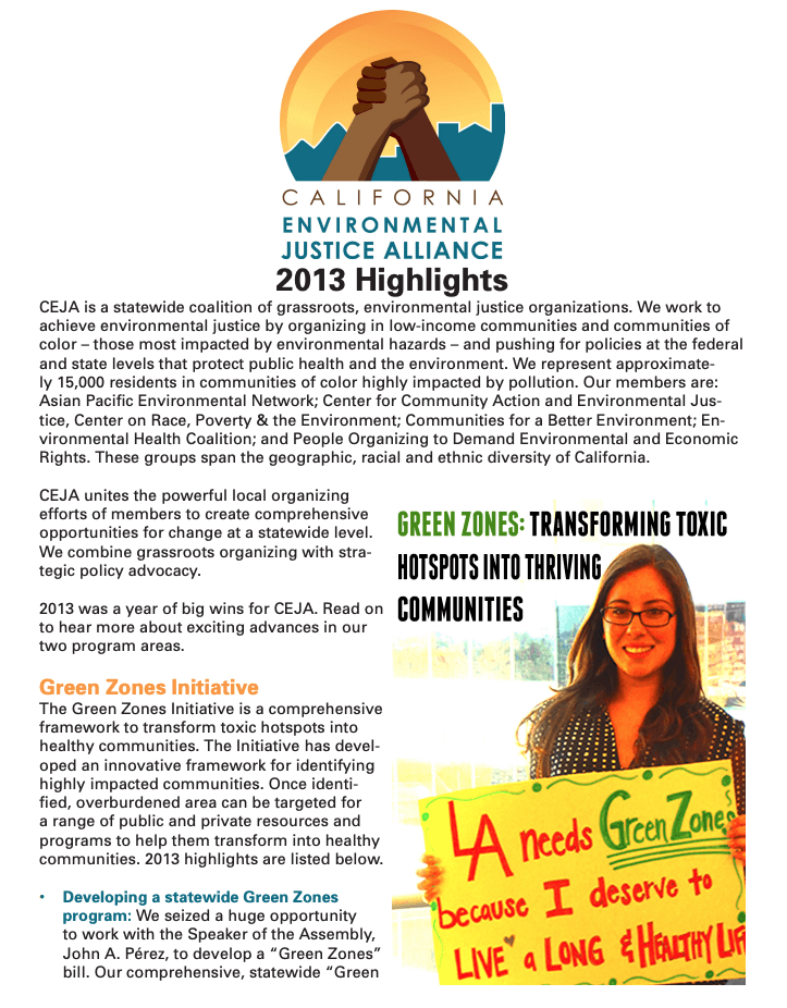 California Environmental Justice Alliance 2013 Highlights
