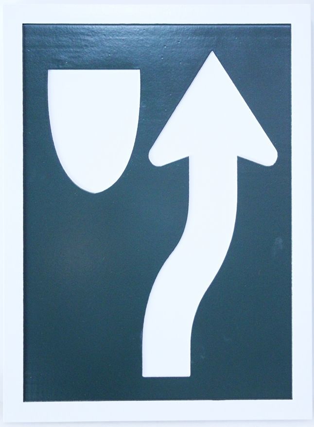 H17555 - Carved 2.5-D Raised Relief  Traffic Directional Sign