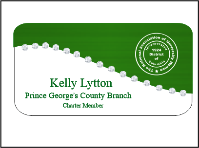 NAUW TWO TONE BLING NAME BADGE