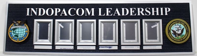 SA1424 - INDOPACOM Leadership Wall Plaque with Changeable Photo Frames