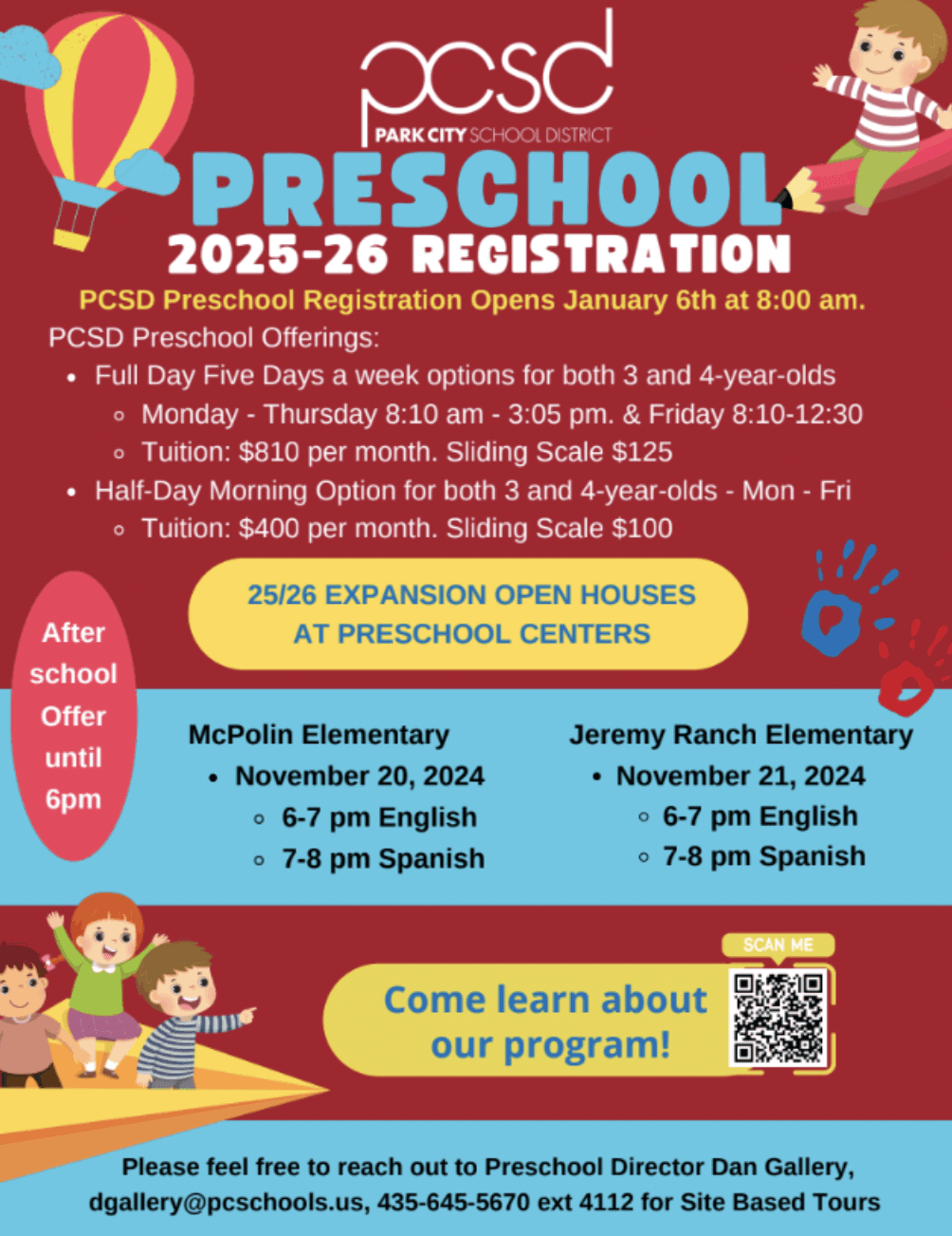 Park City School District Invites Families to Preschool Open Houses for 2025-26 Registration