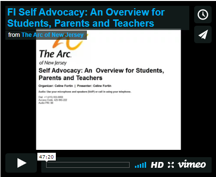 Self Advocacy: An Overview for Students, Parents and Teachers 