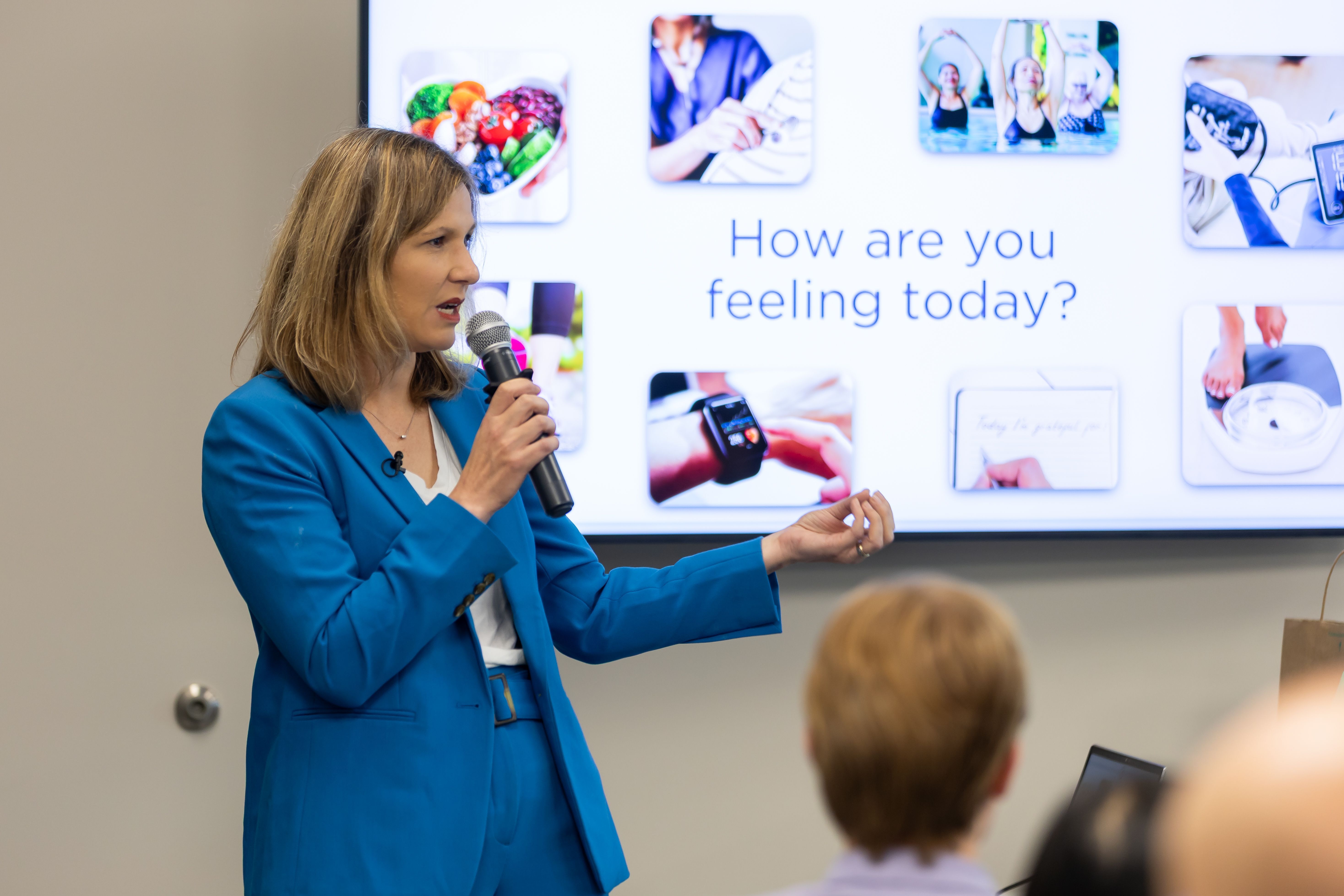 Kate Bolz speaking at the Place Matters 6.0 launch on August 29 at CenterPoint Outpatient Services.