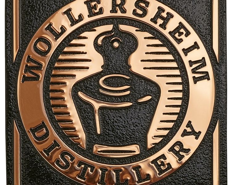 M7820  - Precision Machined Bronze Sign for Wollensheim Distillery.