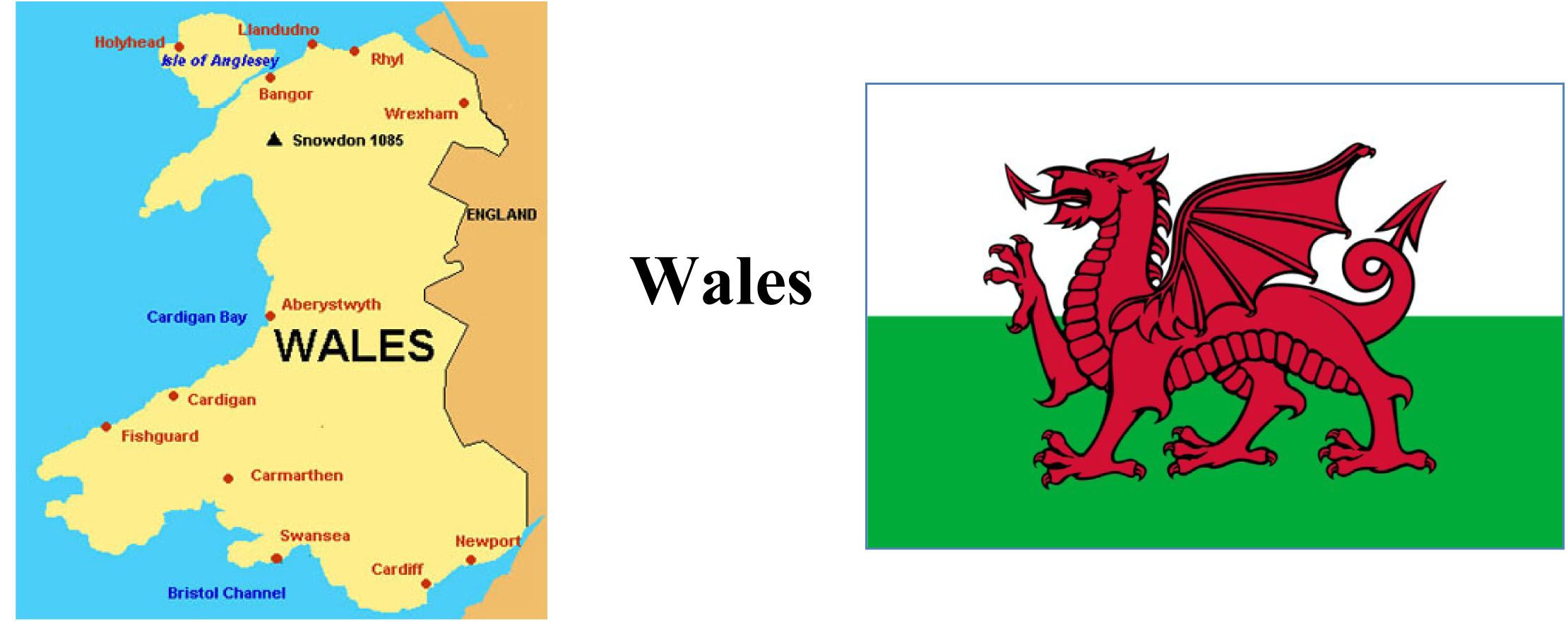 Map and Symbol of Wales