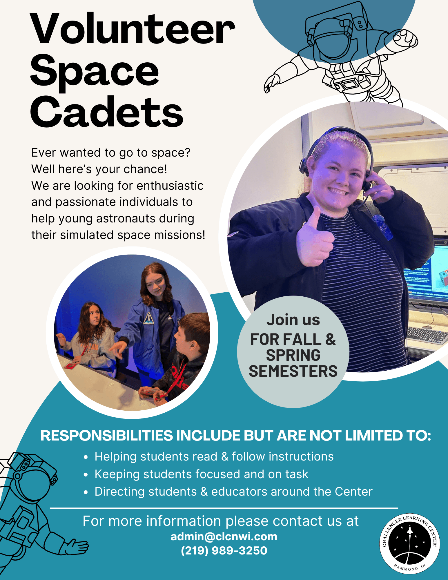 Flier detailing the different levels for volunteering