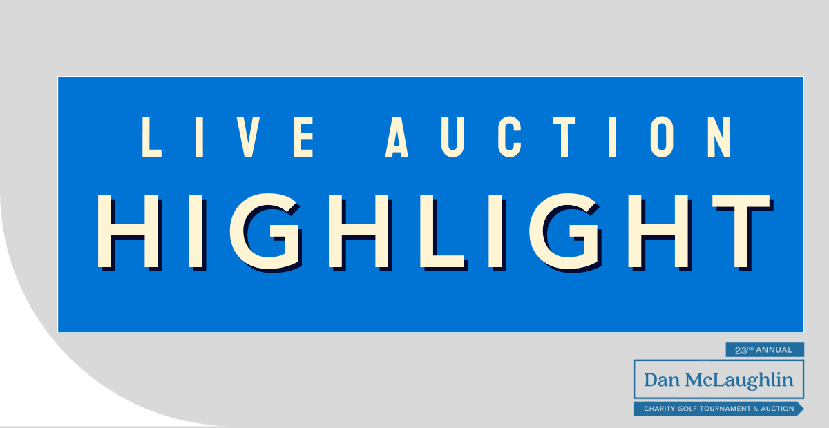 Live Auction Highlight on blue background banner