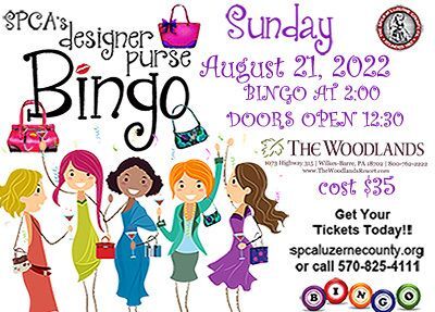 Join us on Sunday, August 21 at the Woodlands for an afternoon of fun, food, baskets and PURSES!!! Make your reservation today!!