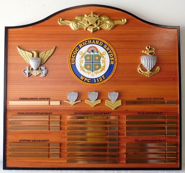 and military leadership boards and plaques