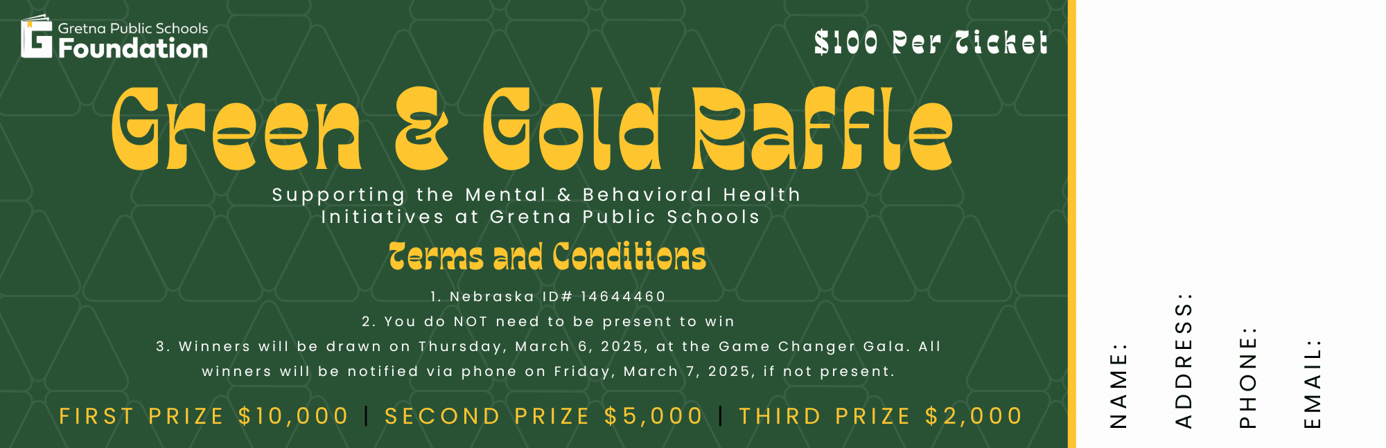 Green and Gold Raffle