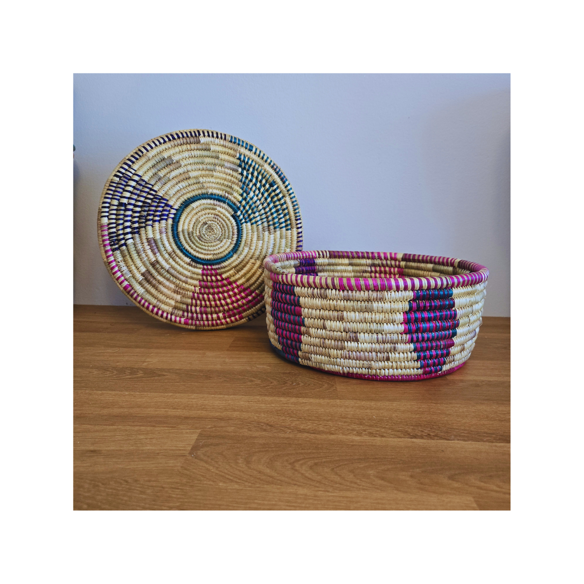 Handmade Basket - 11"x5" with Lid